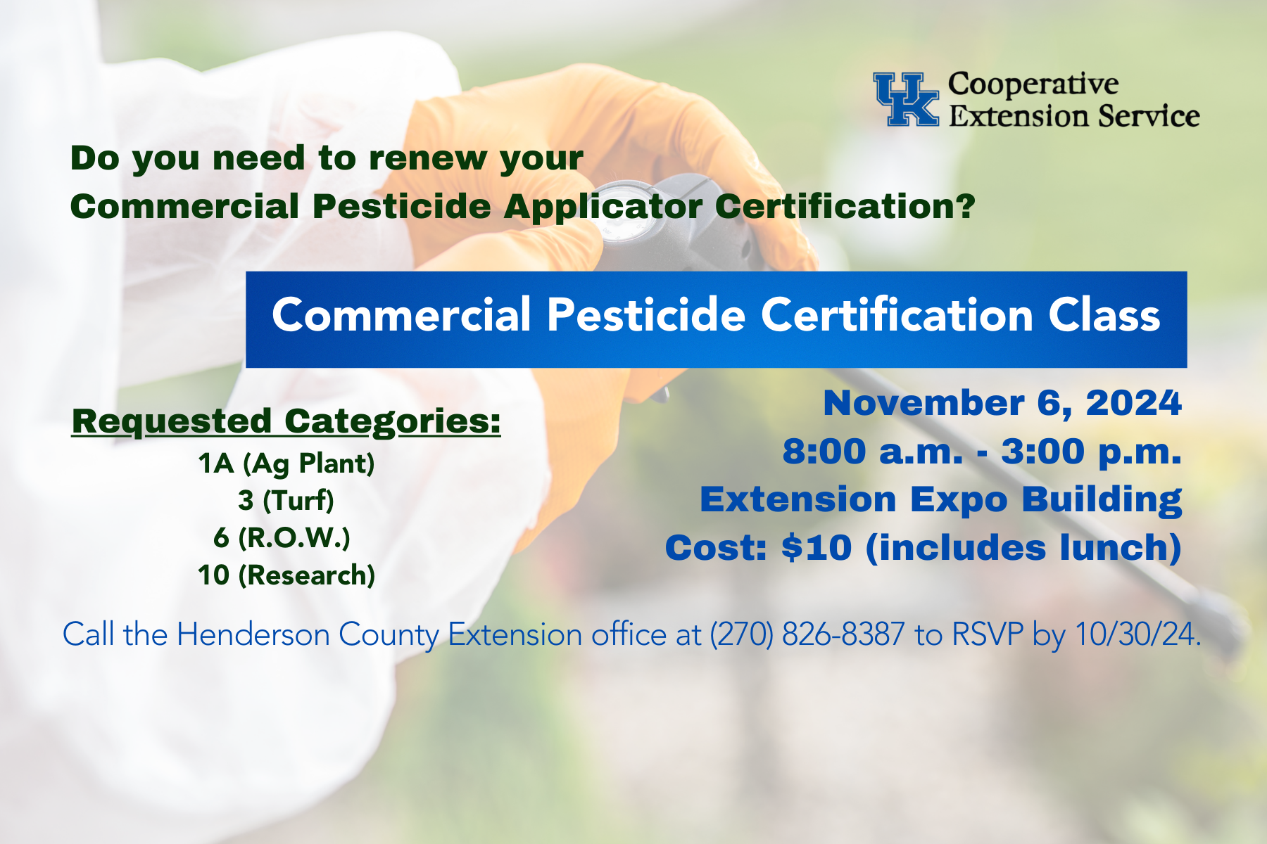 Commercial Pesticide Applicator Certification Class