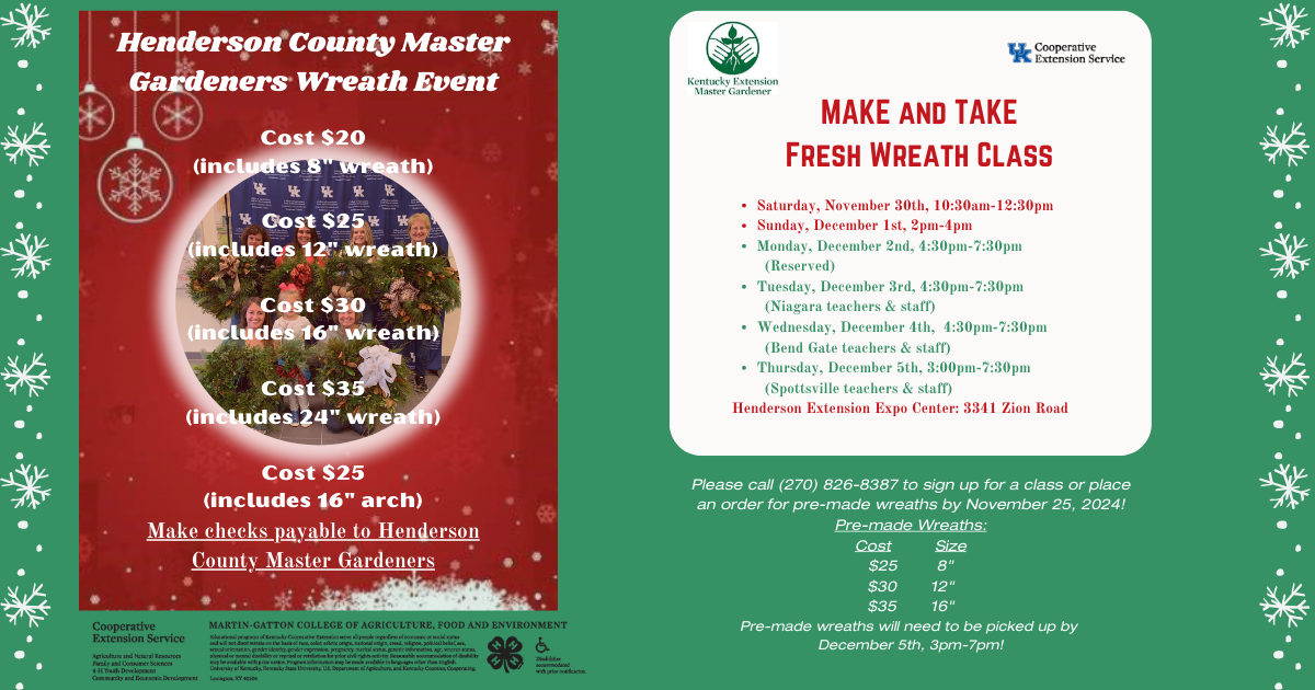 Master Gardener Wreath Class Information 2024