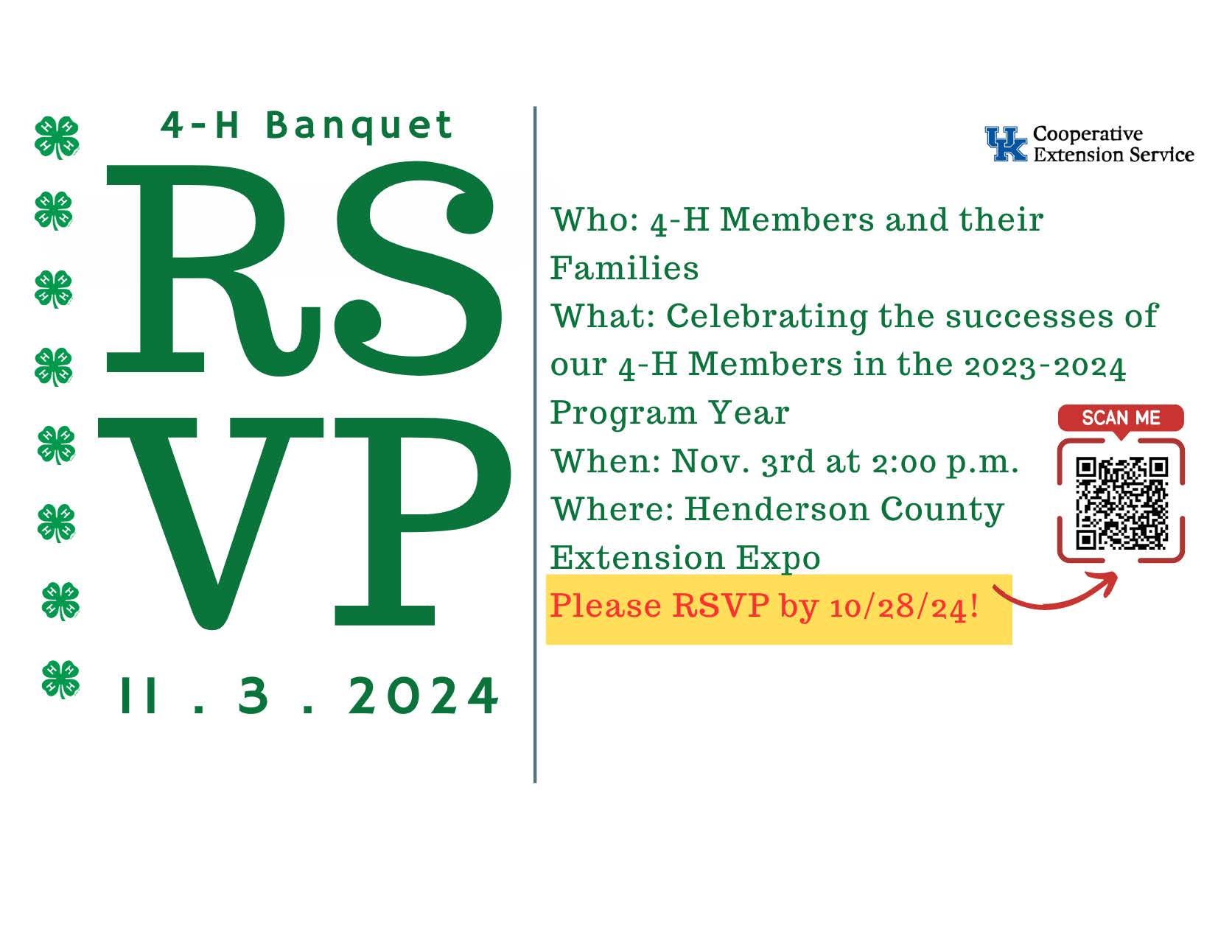 RSVP for 2024 4-H Banquet