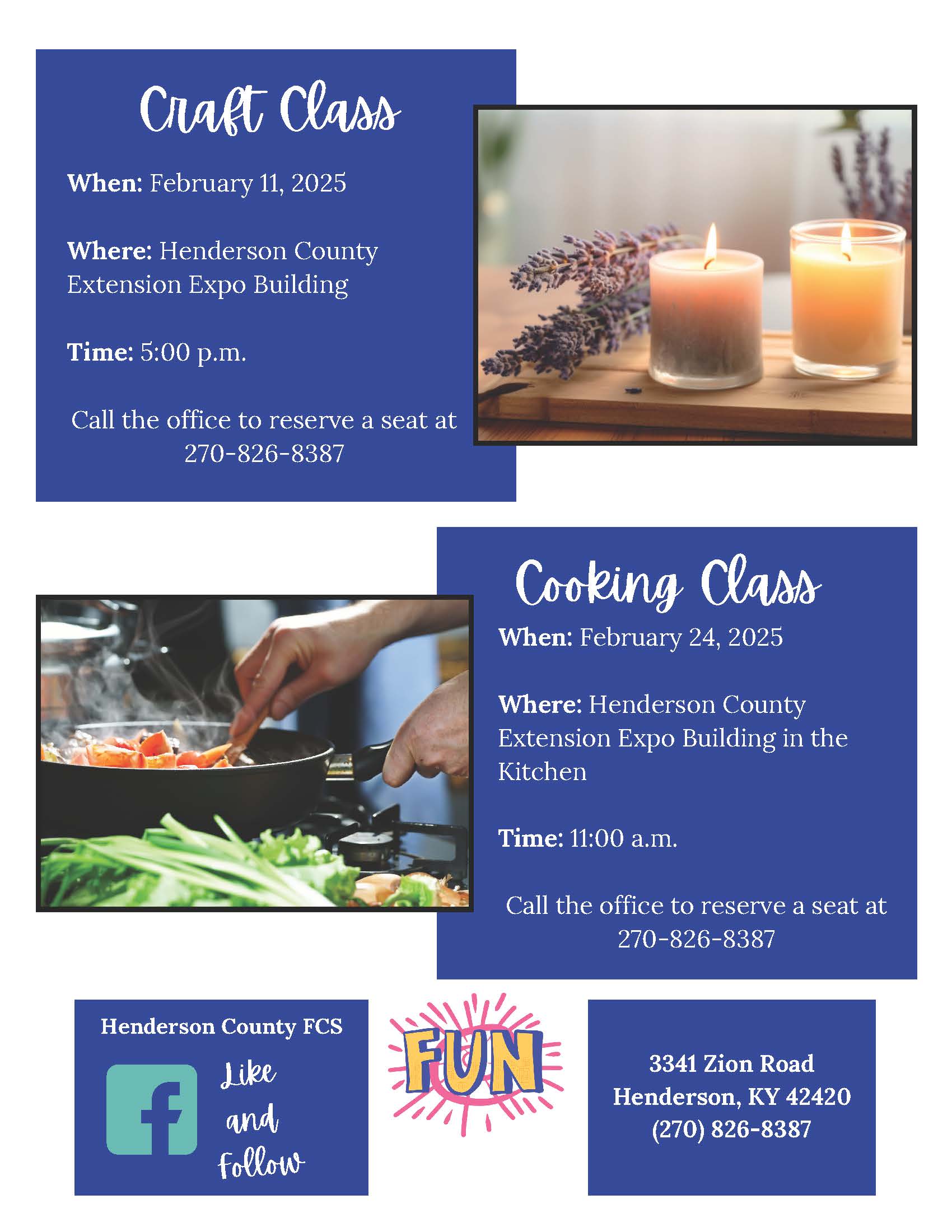 Craft & Cooking Classes in February