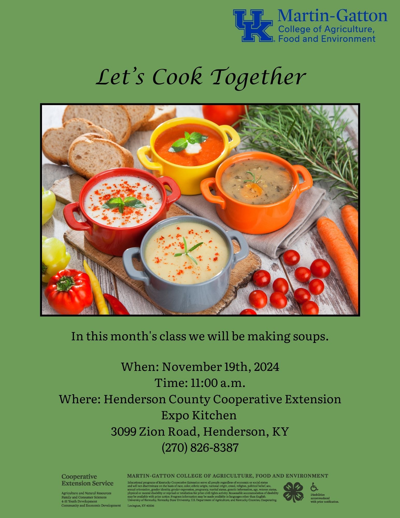 FCS Cooking Class for November 2024