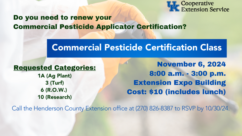 Commercial Pesticide Applicator Certification Class