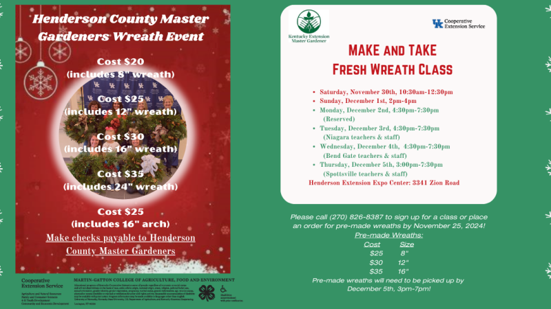 Master Gardener Wreath Class Information 2024