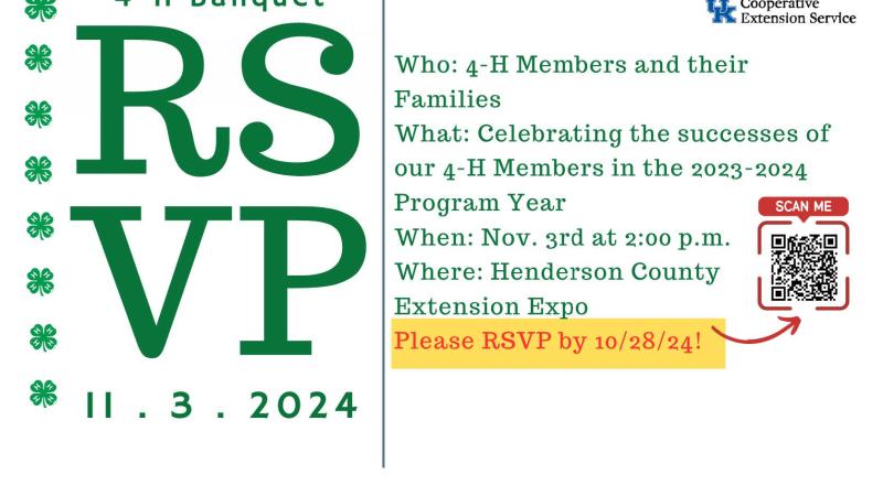 RSVP for 2024 4-H Banquet