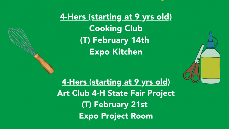 Cooking and Art Club for 4-Hers