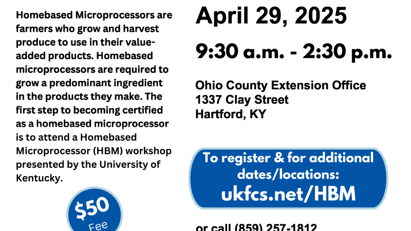 Homebased Microprocessing Workshop in Ohio County